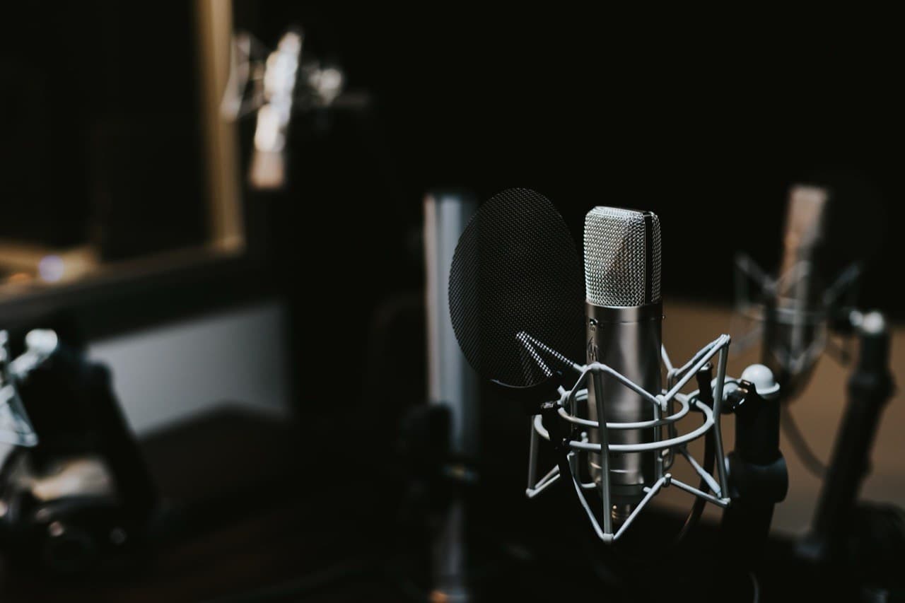 A studio condenser microphone